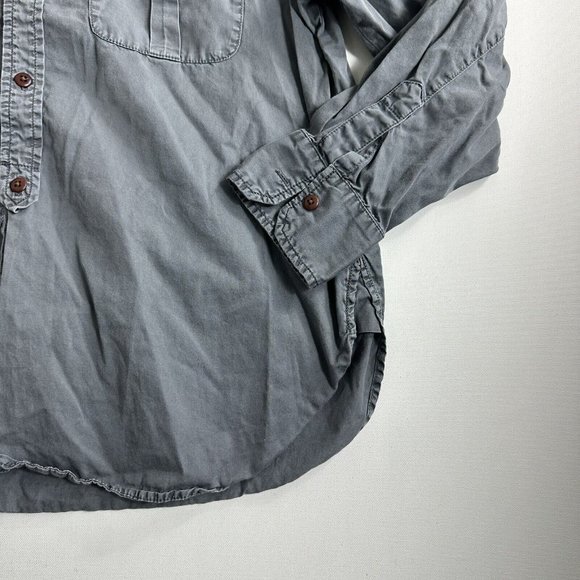 Madewell Button Up Top Womens Size Large Gray Front Pockets Casual Long Sleeve - Picture 3 of 9